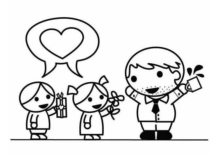 Coloring book toddlers come with gifts to dad